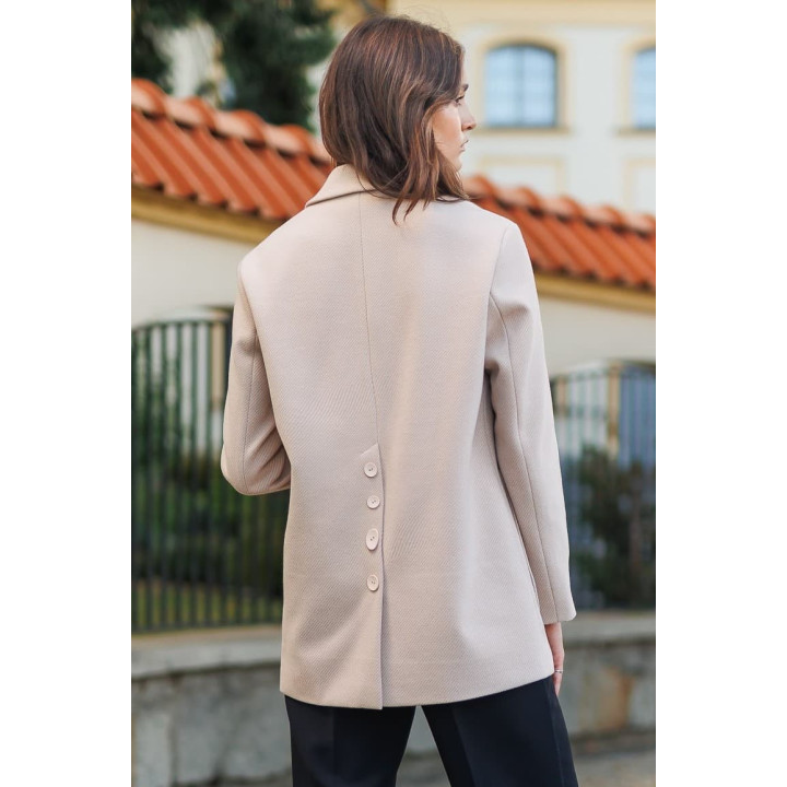 Veste en laine beige - Coupe ajustée élégante | B&B Studio