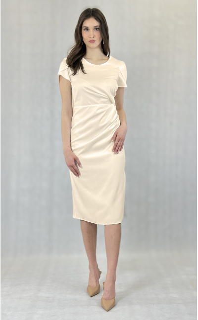 Sukienka Daniela — midi pełna kobiecości z drapowaniem