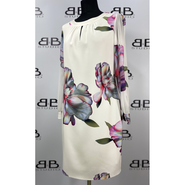 Bella - Robe Élégante - Fleurs Fuchsia