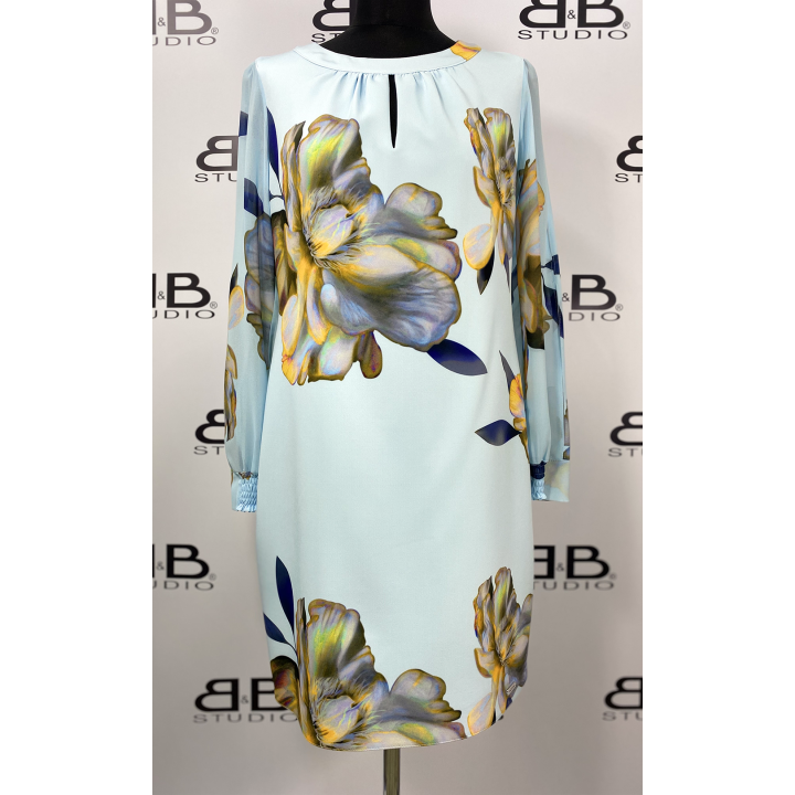 Bella - Elegant Dress - Fuchsia Flowers