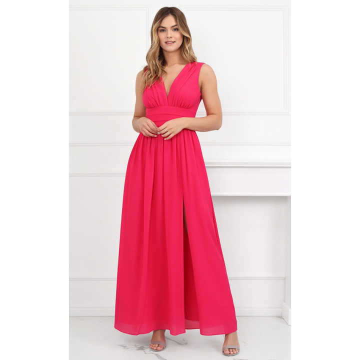 Robe Élégante Iwanka - Motif Floral Orchidée Rose