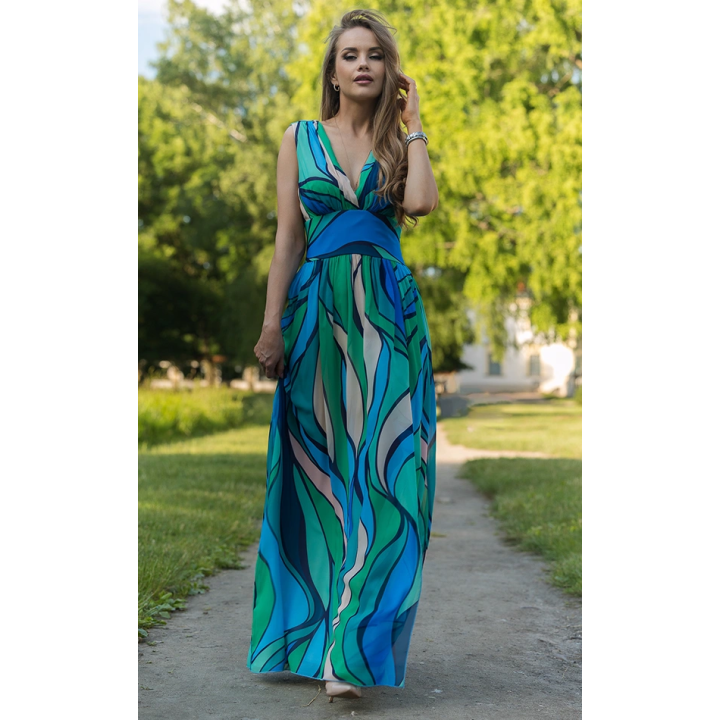 Robe Élégante Iwanka - Motif Floral Orchidée Rose