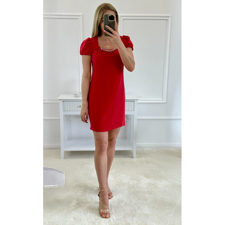 Sukienka Kalina - midi, dopasowana, rozcięcie na nodze