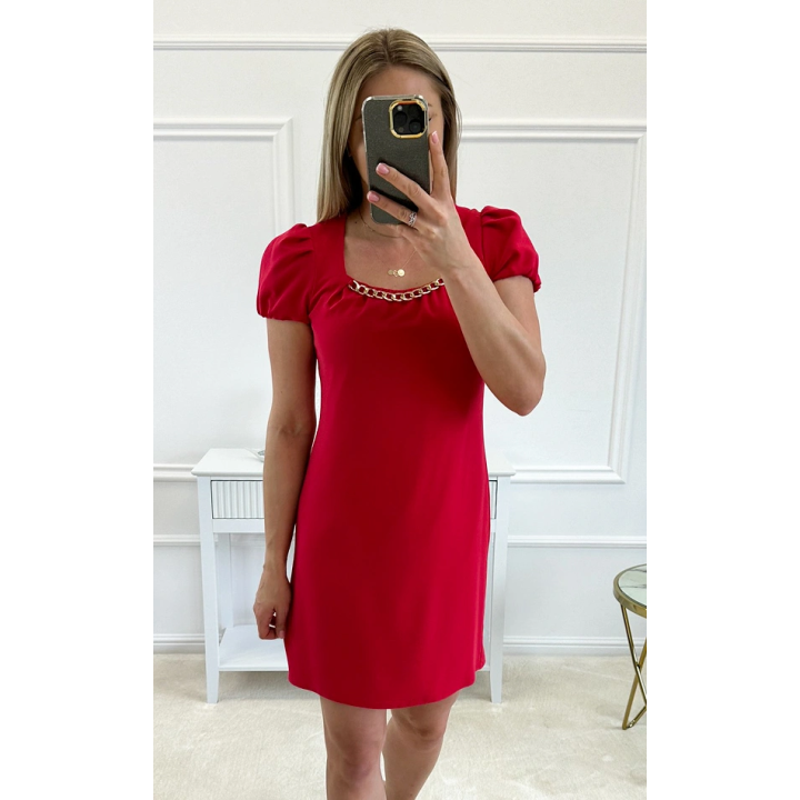 Sukienka Kalina - midi, dopasowana, rozcięcie na nodze