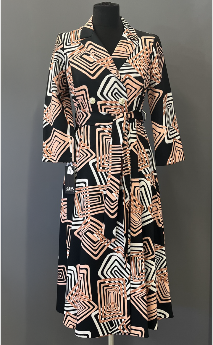 Dwurzędowa sukienka żakietowa Matylda midi — styl i klasyka