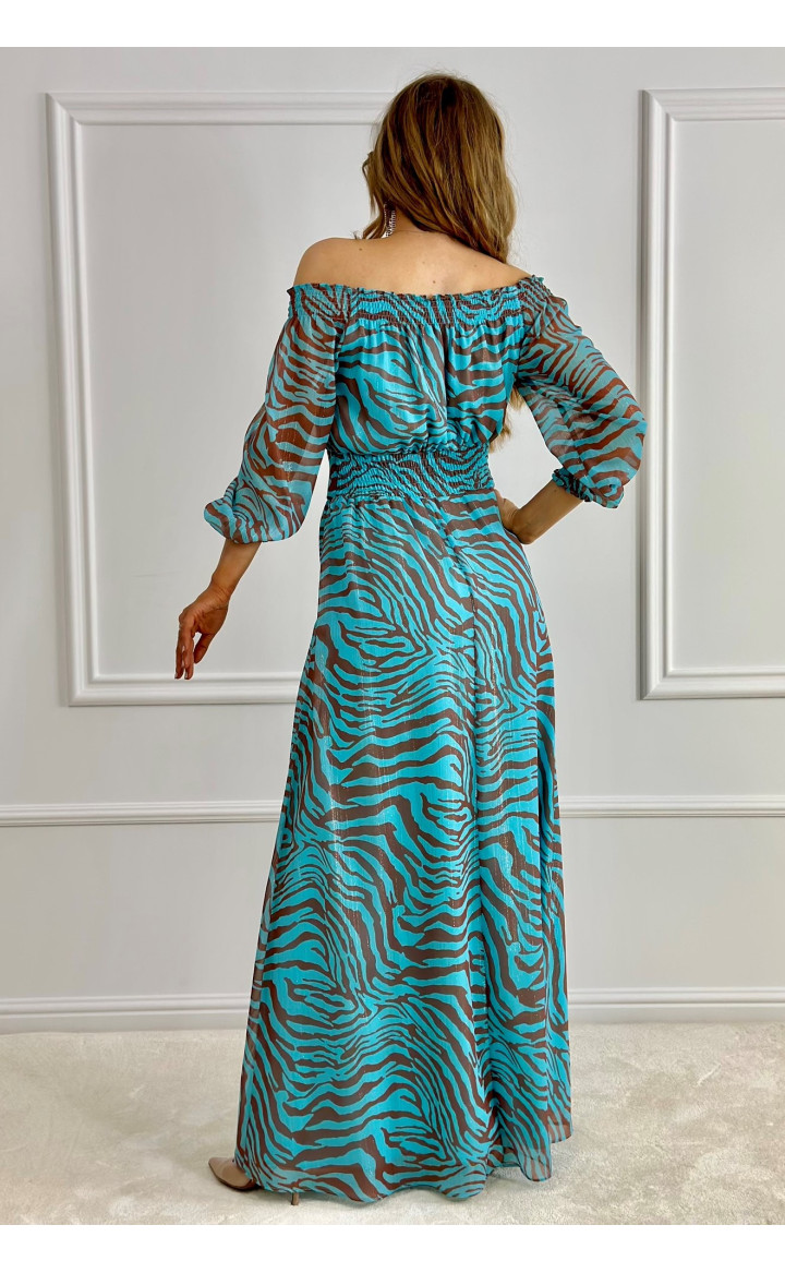 Pola - Elegant Plum Evening Dress - Off-shoulder