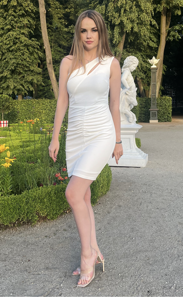 Robe Elvira - Fourreau asymétrique pour mariage | B&B Studio