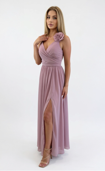 Sukienka Alexandra z kopertowym dekoltem i rozcięciem