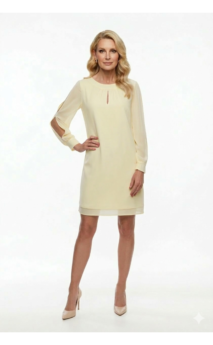 Sukienka wizytowa Bella, szyfonowe rękawy | BB Studio