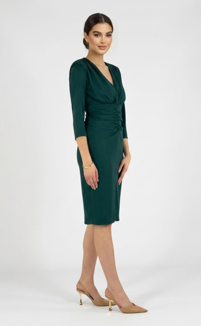 Zmysłowa sukienka drapowana z rozcięciem | BBStudio