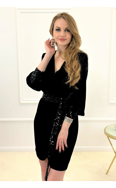 Cindy - dopasowana sukienka mini z długim rękawem