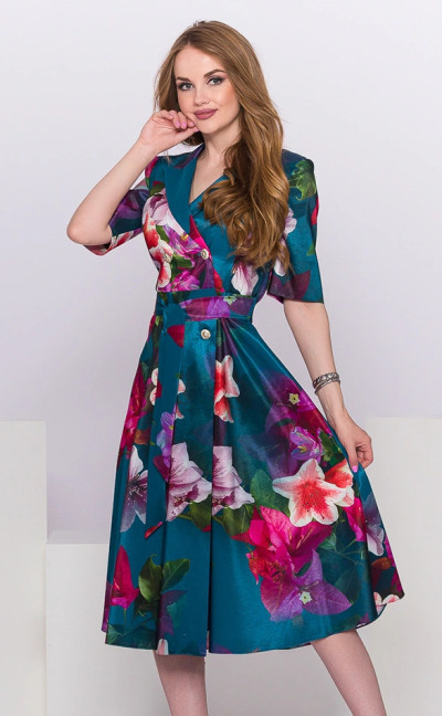 Teresa Blazer Dress - Elegant Floral Midi