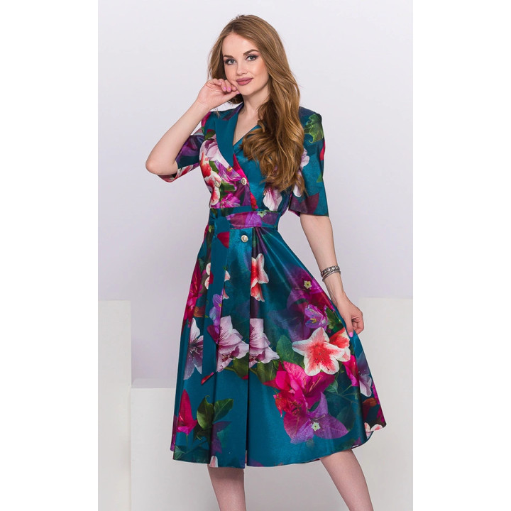 Teresa Blazer Dress - Elegant Floral Midi