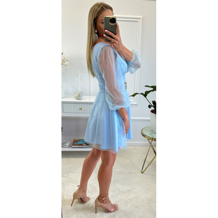 Minnie Flared Shimmer Mini Dress