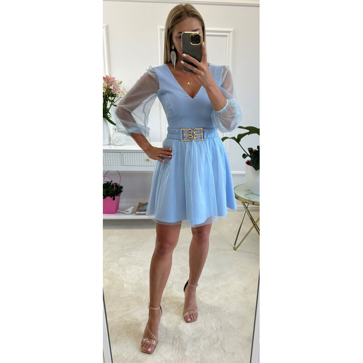 Minnie Flared Shimmer Mini Dress