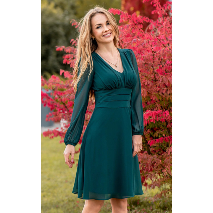 Aurelia - Robe Évasée Élégante - Rose Poudré